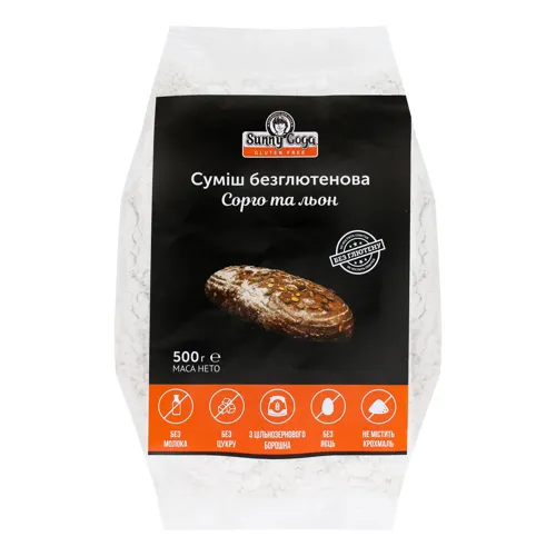 Суміш безглютенова Сорго та льон SunnyGoga м/у 500г
