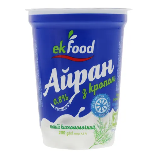 Напій кисломолочний 0.8% з кропом Айран Ekfood cт 200г
