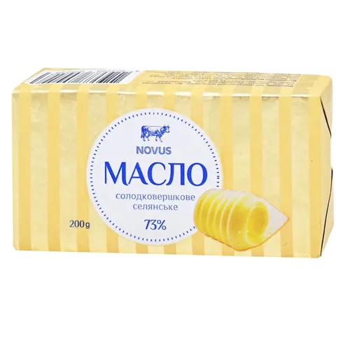 Масло Novus Селянське солодковершкове 73% 200г