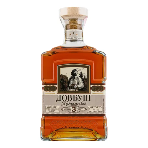 Коньяк 0.5л 40% ординарний 3 зірки Довбуш Карпатський пл