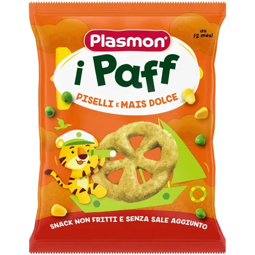 Снеки Plasmon I Paff кукурудзяні з горохом 15г
