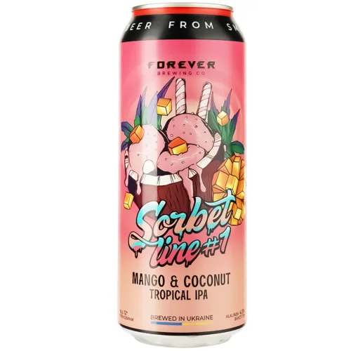 Пиво Forever Манго та кокос світле нефільтроване 4,5% 0,5л