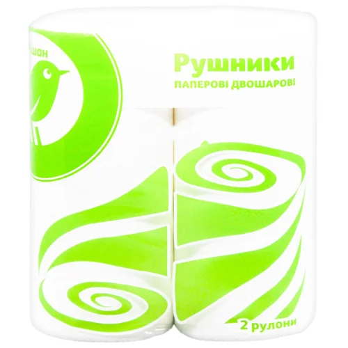 Рушники паперові Auchan двошарові 2шт