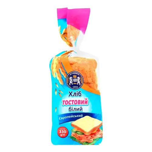 Хліб нарізний тостовий білий Європейський Кулиничі м/у 330г
