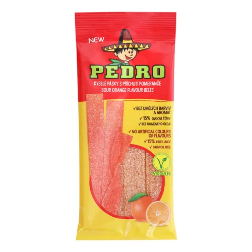 Цукерки желейні Ремінці зі смаком апельсина Pedro м/у 80г