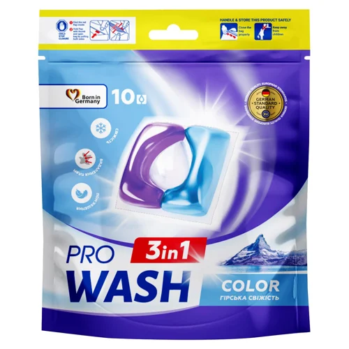 Капсули для прання Pro Wash Color Гірська свіжість 10шт