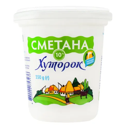 Сметана 10% Хуторок ст 350г