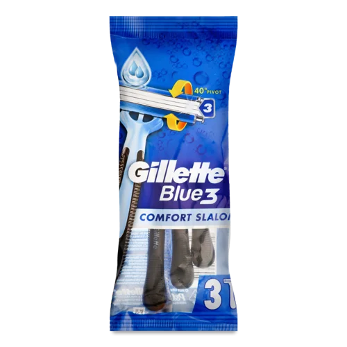 Бритви Одноразові Comfort Slalom Blue3 Gillette, 3 шт