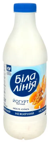 Йогурт питний нежирний Мюслі-курага Біла Лінія 900г