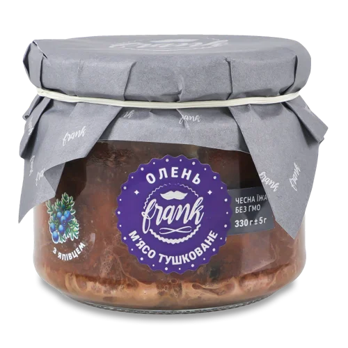 М'ясо Оленя Тушковане З Ялівцем В/с, Скляна Банка 330г