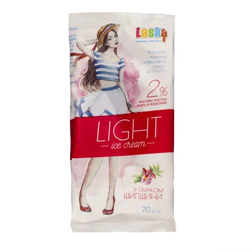 Морозиво 2% молочне у вафельному стакані Шипшина Light Laska м/у 70г