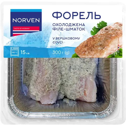 Форель філе-шматок у вершковому соусі для запікання охолоджена 300г