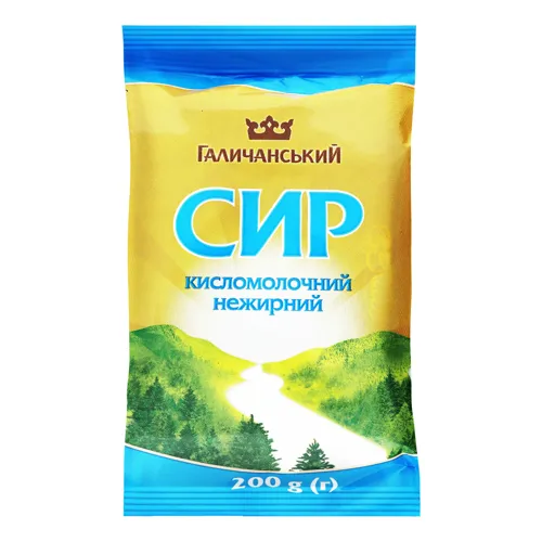 Сир кисломолочний нежирний Галичанський м/у 200г