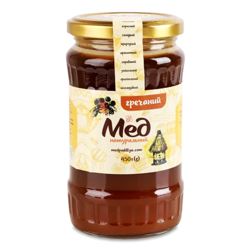 Мед Натуральний Гречаний, с/б 450г