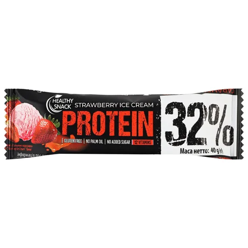 Батончик протеїновий Healthy Snack Полуничне морозиво 40г