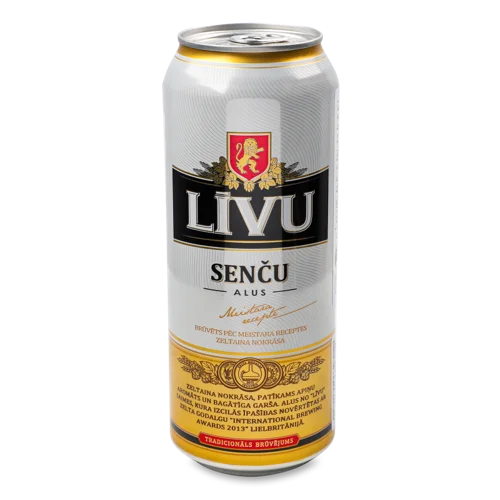 Пиво Світле 0.5л 5% пастеризоване з/б Sencu Livu