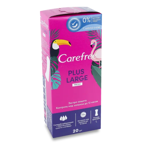Гігієнічні Щоденні Прокладки Fresh Plus Large Carefree, 20 шт