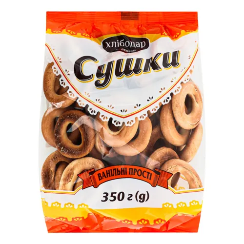 Сушки Ванільні прості Хлібодар м/у 350г