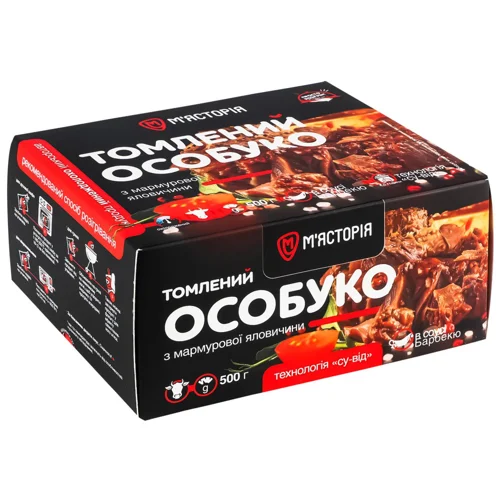 Особуко з мармурової яловичини М'ясторія томлений в соусі барбекю 500г