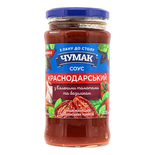 Соус з в'яленими томатами та базиліком Краснодарський Чумак с/б 400г