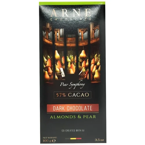 Шоколад чорний Arne з мигдалем та грушею 100г