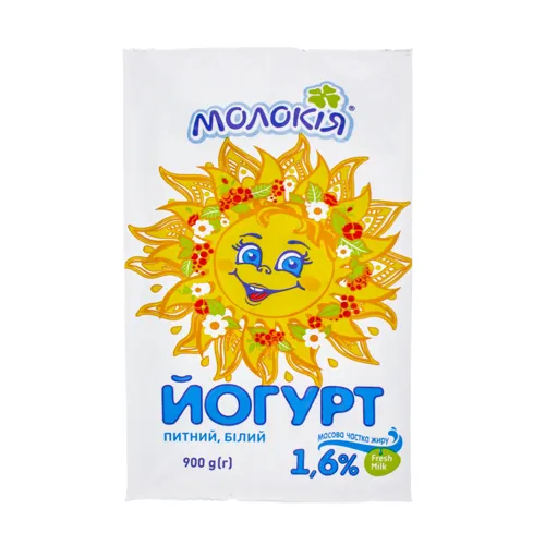Йогурт 1.6% питний Молокія м/у 900г