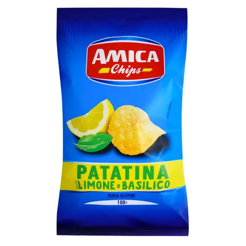 Чіпси Amica Chips картопляні зі смаком лимону та базиліку 100г