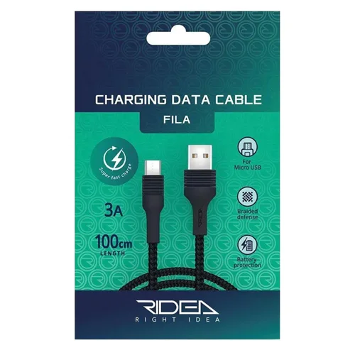 Кабель USB Ridea Fila Micro 3A black RC-M112