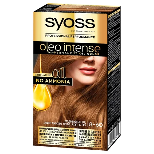 Фарба для волосся без аміаку SYOSS Oleo Intense 8-60 Медовий Блонд 115мл