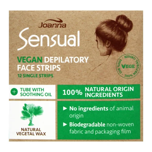 Смужки воскові Joanna Sensual Vegan для депіляції обличчя 12шт