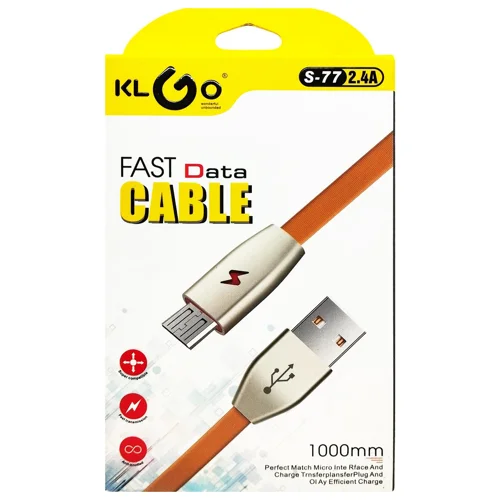 Кабель Klgo для передачі даних Android-Mirco USB 1м S-87