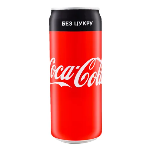 Напій безалкогольний безкалорійний сильногазований Coca-Cola Zero з/б 330мл