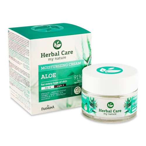 Крем Для Обличчя Зволожуючий Алое Herbal Care Farmona, 50мл