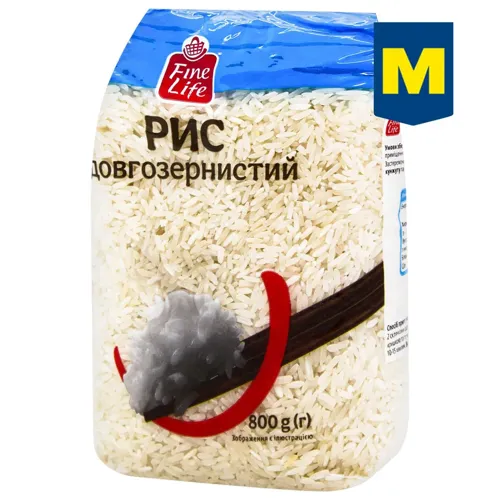 Рис шліфований довгозернистий Fine Life 800г