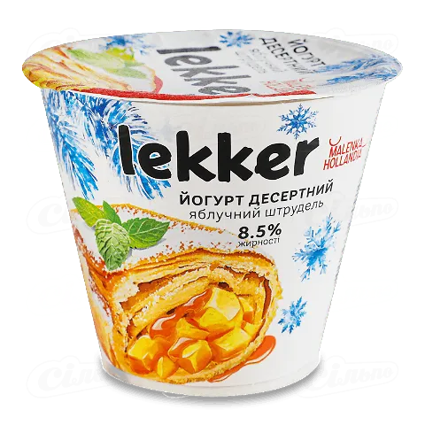 Йогурт Lekker Яблучний штрудель десертний 8,5% ст, 180г