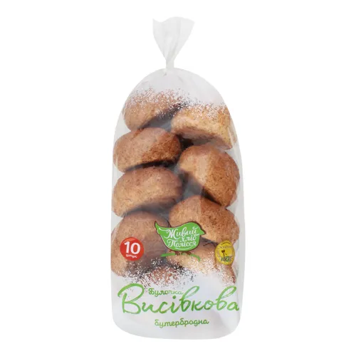 Булочка бутербродна Висівкова Живий хліб Полісся м/у 10х30г