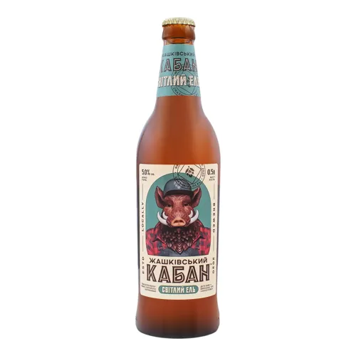 Пиво 0.5л 5% світле нефільтроване Світлий Ель Жашківський Кабан пл