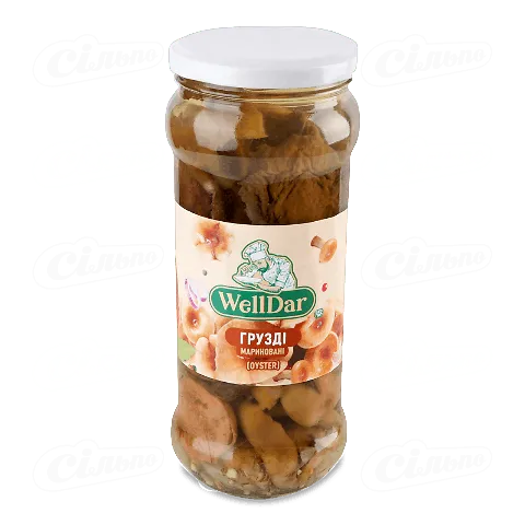 Гриби WellDar грузді лісові мариновані, 580г