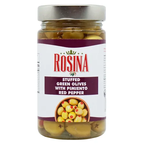 Оливки Rosina фаршировані червоним перцем 170г