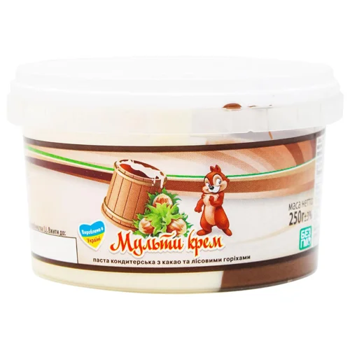 Паста кондитерська Мульти крем з какао і лісовими горіхами 250г