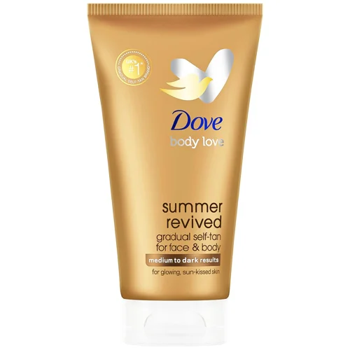 Крем-лосьйон автозасмага для обличчя і тіла Dove Summer Revived від середнього до темного 75мл