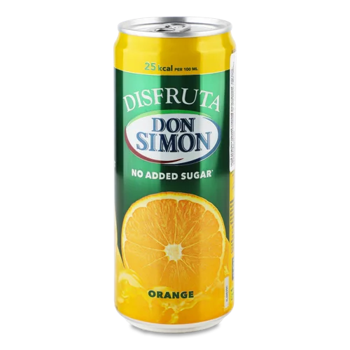 Напій Безалкогольний Соковий Пастеризований З Підсолоджувачем Апельсиновий Disfruta Don Simon, з/б 330мл