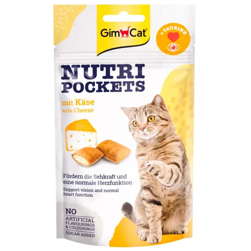 Ласощі для котів GimCat Nutri Pockets з сиром та таурином 60г