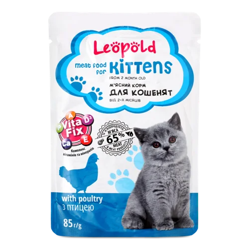Корм Консервований М'ясний Для Кошенят З Птицею, В/ґ, 85г