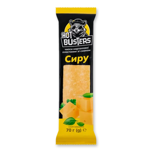 Чипси Картопляні Пластинки З Смаком Сиру Hot Busters, В/ґ, 70г