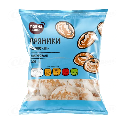 Пряники «Повна Чаша»® молочні глазуровані, 300г