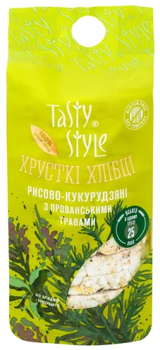 Хлібці хрусткі з прованськими травами Рисові-кукурудзяні Tasty Style м/у 100г
