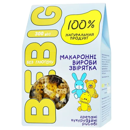 Макаронні вироби БЕЗ ГЛЮТЕНУ мікс BeBig 0,3