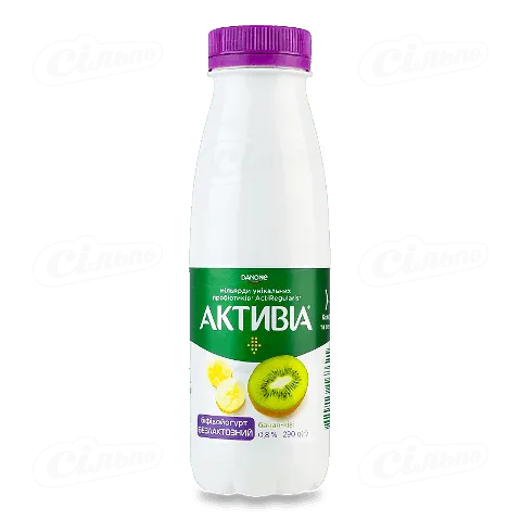 Біфідойогурт Активіа Банан ківі безлактозний 0,8%, 290г
