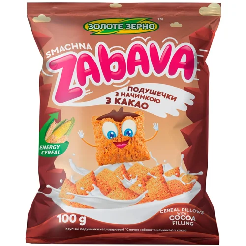 Сніданок сухий Золоте Зерно подушечки з шоколадною начинкою 100г